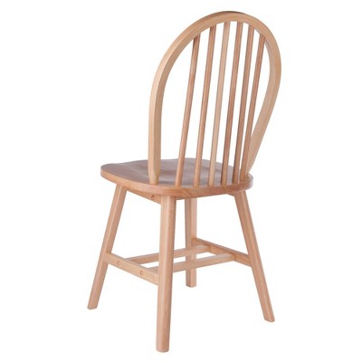 Natural Solid Wood Farmhouse Dining Set with Windsor Chairs