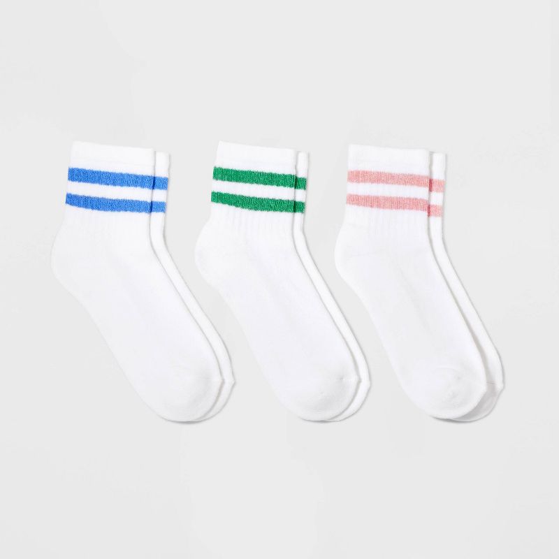 Women's Striped Cushioned Ankle Socks 3pk – Universal Thread™ 4-10, 1 of 6