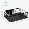 LunaLulinlk Dish Drainer Rack - Kitchen Drying Rack with Beechwood Handles, Modern Retro Design - Black - 4 of 4