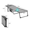 Adjustable 4-Position Reclining Gray Outdoor Lounge Chair with Breathable Mesh Seat, Foldable & Portable Design for Poolside -Coolbibila - 4 of 4