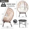 Coolbibila 1 Piece Outdoor PE Rattan Wicker Garden Egg Chair with Side Table and Cushions,Indoor Patio Oversized Backrest Chaise Lounge - 4 of 4