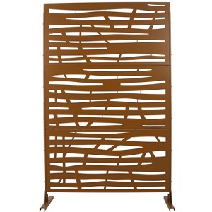 Grungis Matrix Metal Decorative Patio Screens,Freestanding Privacy Fence Panels in Jungle Pattern for Deck Balcony Patio,76" H×48" W - 1 of 4