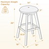 Beautyolove 26 in. Brown Backless Wood Counter Height Swivel Bar Stool with Padded Fabric Seat (Set of 2) - 2 of 4
