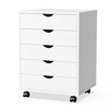 DOMETOUR 5 Drawer Mobile Storage Cabinet Dressers with Wheels for Office Bedroom Home White - 2 of 4