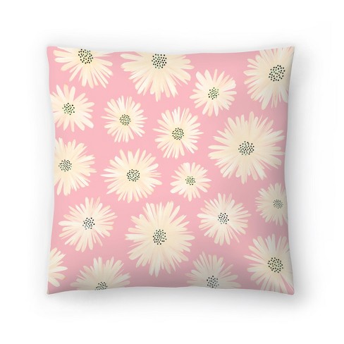 One Floral outdoor pillow cover, Pink Orange decorative throw pillow,  Tropical pillow, accent pillow, Floral pillow, Hawaiian Pillow