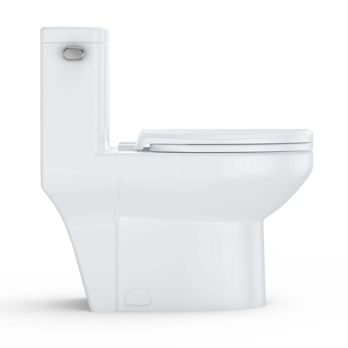 Durable Elongated One-Piece Commercial Toilet – Dual Flush 0.8/1.28 GPF, Soft-Close V-Cover Seat, Left-Hand Trip Lever, 12-Inch Rough-In - thumbnail 2
