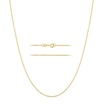 KISPER 24k Gold Cable Link Chain Necklace – Thin, Dainty, Gold Plated Stainless Steel Jewelry for Women & Men with Spring Ring Clasp