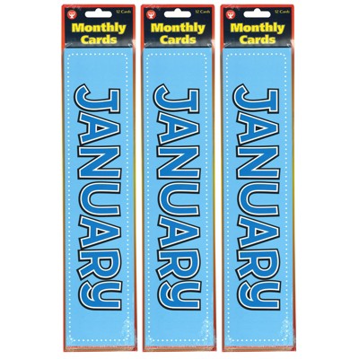 Hygloss® Monthly Calendar Cards, 12 Per Pack, 3 Packs