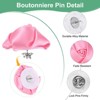Unique Bargains Handmade Men Suits Formal Boutonnieres Wedding Corsage Lapel Pin Flower Brooch Butterfly Buckle 16 Pcs Pink - 2 of 4