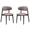 Royal Hampton 23 Inch Side Dining Chair Set of 2, Turned Legs, Gray Fabric, Black - 2 of 4