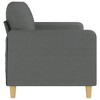 vidaXL Modern 3-Seater Sofa in Dark Gray Fabric - Comfortable Seating with Thick Padding & Breathable Upholstery - Sturdy Metal Frame Construction - 3 of 4
