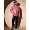 INSPIRE CHIC Men's Short Sleeve Disco Party Shining Metallic Shirt - 4 of 4