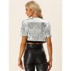 INSPIRE CHIC Women's Puff Short Sleeve Open Front Party Crop Sequin Shrugs - 3 of 4