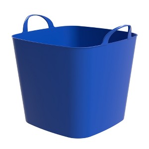 Life Story Flexi Tub, Versatile 26 Quart Storage Tote, Flexible Plastic Home Organizer Lightweight Basket with Carrying Handles, Blue - 1 of 3
