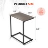 C-Shaped End Table, Small Side Tables for Sofa, Wide Couch Table That Slide Under, Laptop Snack Table - 4 of 4