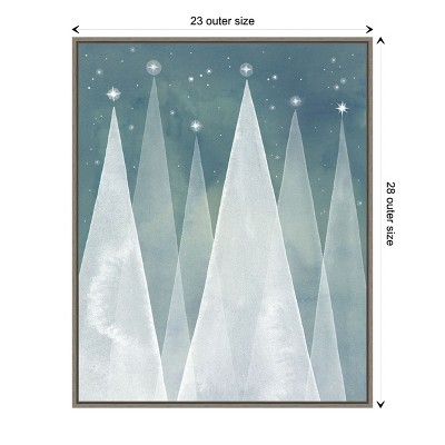 Grace Popp Modern Evergreen Trees Canvas Print in Float Frame