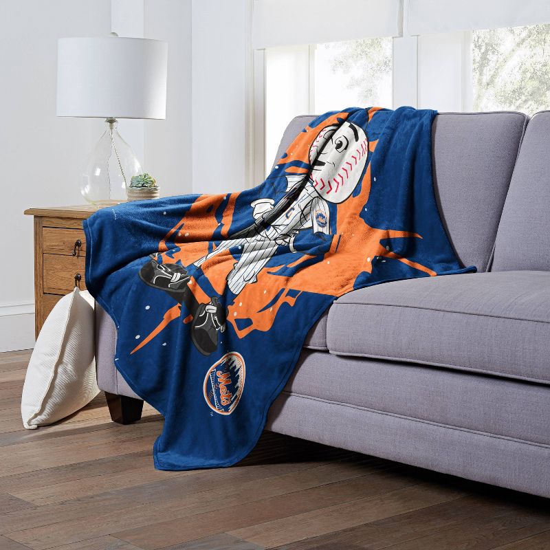 50&#34;x60&#34; MLB New York Mets Mascot Silk Touch Throw Blanket, 3 of 6