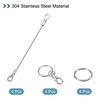 Unique Bargains Lanyard Cable Rope with Key Ring Keychains Silver 4 Pcs - 4 of 4