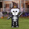 Gemmy Airblown Inflatable Skeleton w/Witch Hat , 4 ft Tall, Multi - 2 of 4