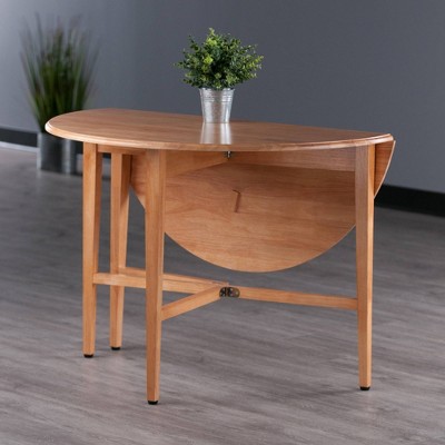 Winsome Transitional 42" Light Oak Round Extendable Dining Table