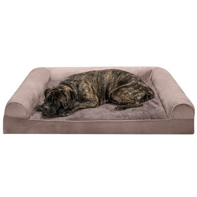 FurHaven Faux Fur & Velvet Orthopedic Sofa Dog Bed