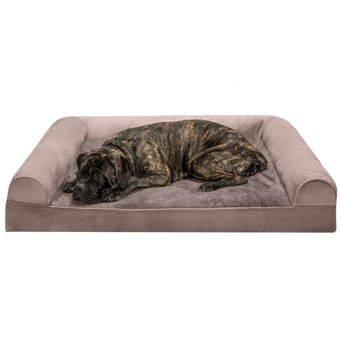 Furhaven Faux Fur & Velvet Orthopedic Sofa Dog Bed - Jumbo Plus ...