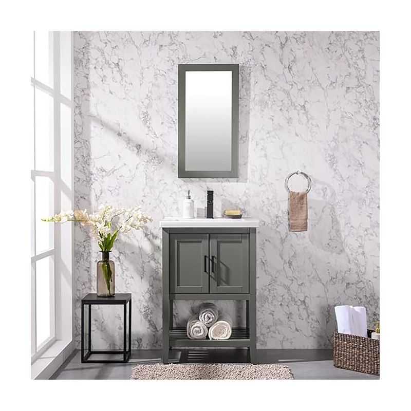 Legion Furniture 24 inches KD PEWTER GREEN SINK VANITY, 1 of 2