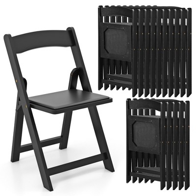 Tangkula Set of 16 Dining Chairs w/ Rubber Wood Legs & Padded Seat for Home Office Events Black