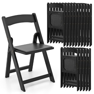 Tangkula Set of 16 Dining Chairs w/ Rubber Wood Legs & Padded Seat for Home Office Events Black - 1 of 4