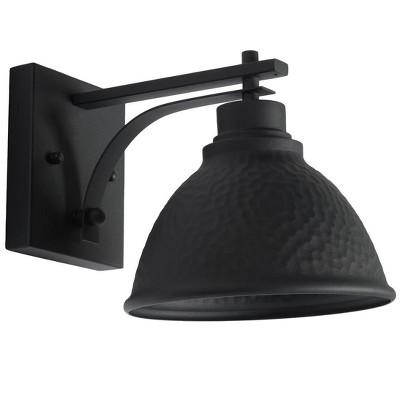 Melila Black Hammered Steel Outdoor Wall Sconce Set