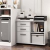 Costway 3-Drawer File Cabinet Mobile Lateral Cabinet Printer Stand Espresso\Black - 2 of 4