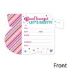 Big Dot of Happiness Girl 13th Birthday - Shaped Fill-In Invitations - Official Teenager Birthday Party Invitation Cards with Envelopes - Set of 12 - 3 of 4
