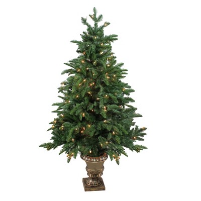 Northlight 4.5' Prelit Artificial Christmas Tree Potted Sierra Norway Spruce - Clear Lights