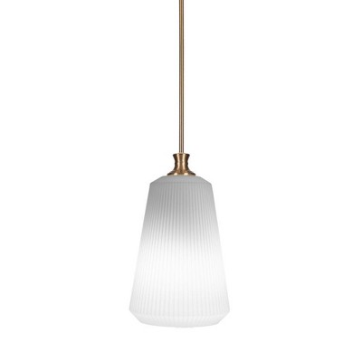 Toltec Lighting Carina 1 - Light Pendant in  New Aged Brass with 11" Opal Frosted Shade
