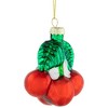 Northlight 3" Shiny Glittered Red Cherries Glass Christmas Hanging Ornament - 3 of 4