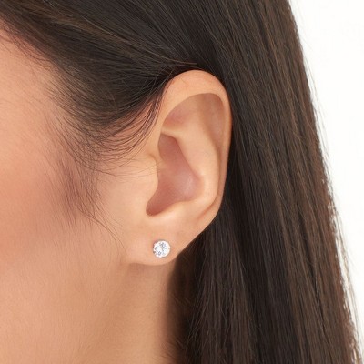 SHINE by Sterling Forever Sterling Silver 5mm CZ Stud Earrings