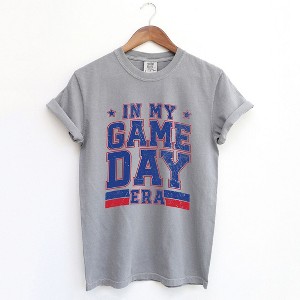 Simply Sage Market Women's In My Game Day Era - Blue Short Sleeve Garment Dyed Tee - 1 of 4