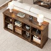8 Cube Storage Bookshelf-Farmhouse Wood Bookcase & Entryway Organizer,Long Low Bookshelves for Living Room - 4 of 4