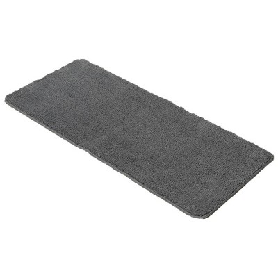 Dark Gray Microfiber Polyester Double Sink Bath Runner Rug