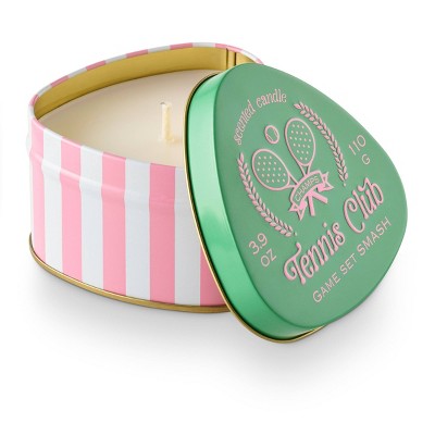 3.9oz Printed Lidded Tin Scented Candle Striped Pink - Bullseye's Playground™