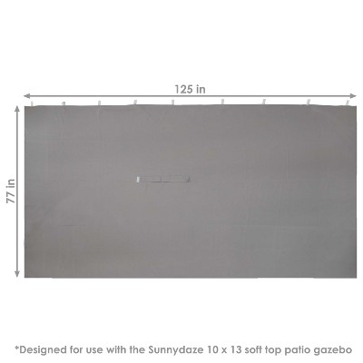 Gray Polyester 4-Piece Gazebo Sidewall Set for 10' x 13' Patio Gazebo