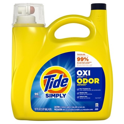 Tide Simply Oxi Boost + Odor Defense, 137 fl oz, Tough on Stains and Odors, Fresh Linen Scent