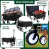 RISOKEYS Collapsible Foldable Beach Wagon Cart with 3pcs Waterproof Liner Bags & Strapping System, 360lbs Capacity,360° All-Terrain Wheels - 4 of 4