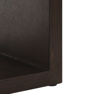 Munson Dark Oak Wood Console Table with Shelves