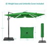 Sonkuki 11FT Round Offset Outdoor Patio Solar LED Cantilever Umbrella Aluminium Pole with Base - 2 of 4