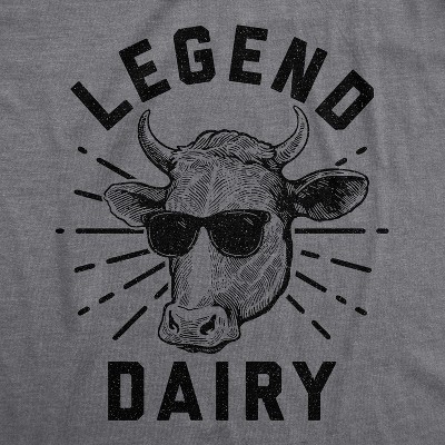 Мужские солнцезащитные очки Crazy Dog T-Shirts, Inc. Mens Legend Dairy T Shirt Funny Cow Sunglasses Graphic Novelty Tee - Crazy Dog Men's T Shirt for Animal Lovers Dark Grey L — фото 2