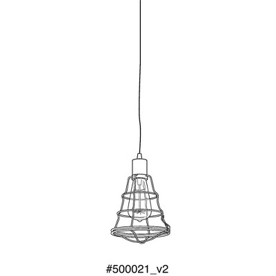 Black and Brushed Nickel Mini Cage Pendant Light