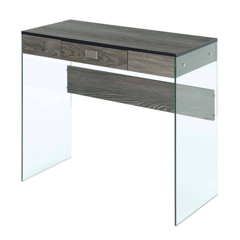 36" Breighton Home Uptown Glass Desk with Drawer, 1 of 7
