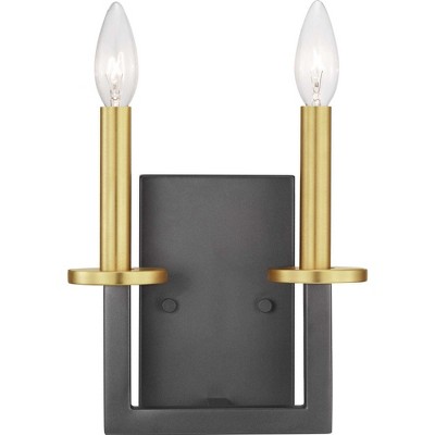 Blakely Graphite and Satin Brass 2-Light Wall Sconce