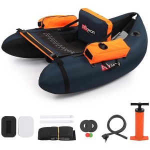PEXMOR Inflatable Fishing Float Tube with Fishing Rod Holder 350-lb Weight Limit - 1 of 3